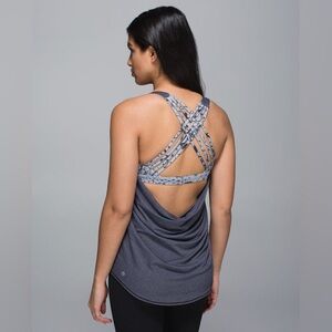 Lululemon Athletica Navy Tank Top with Patterned Straps